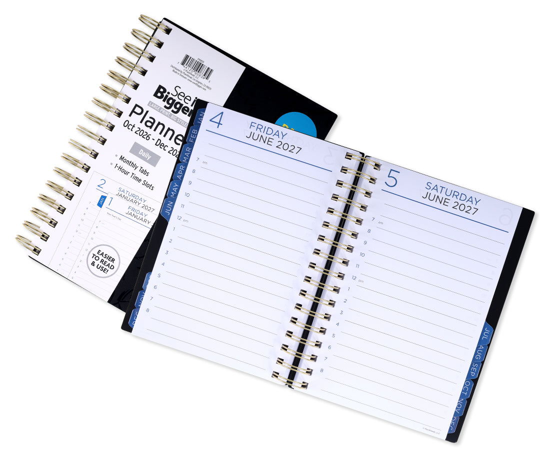 Medium Black Fashion Daily Planner (Oct26-Dec27)