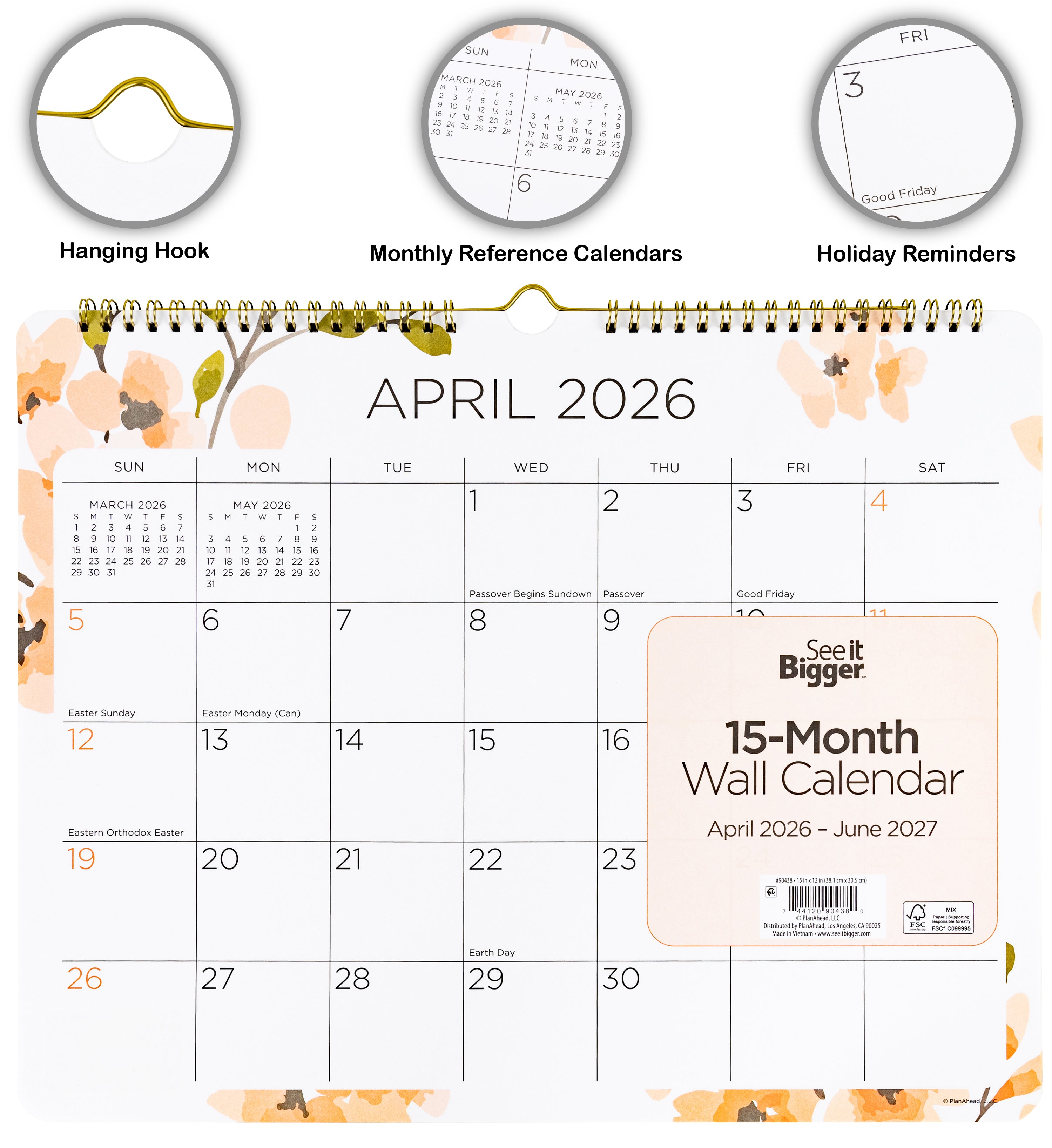 12" x 15" Wall Calendar