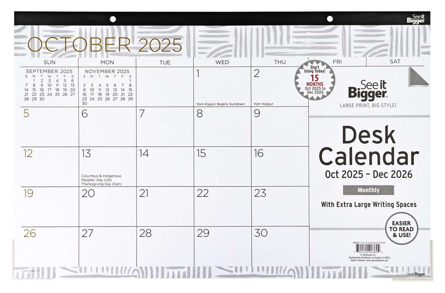 Medium Desk 2026 Calendar from See It Bigger
