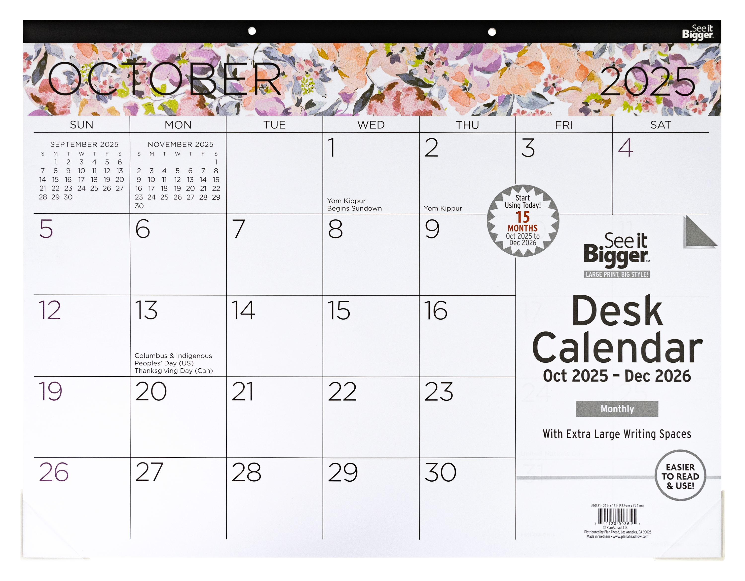 Large Monthly Desk Pad Calendar