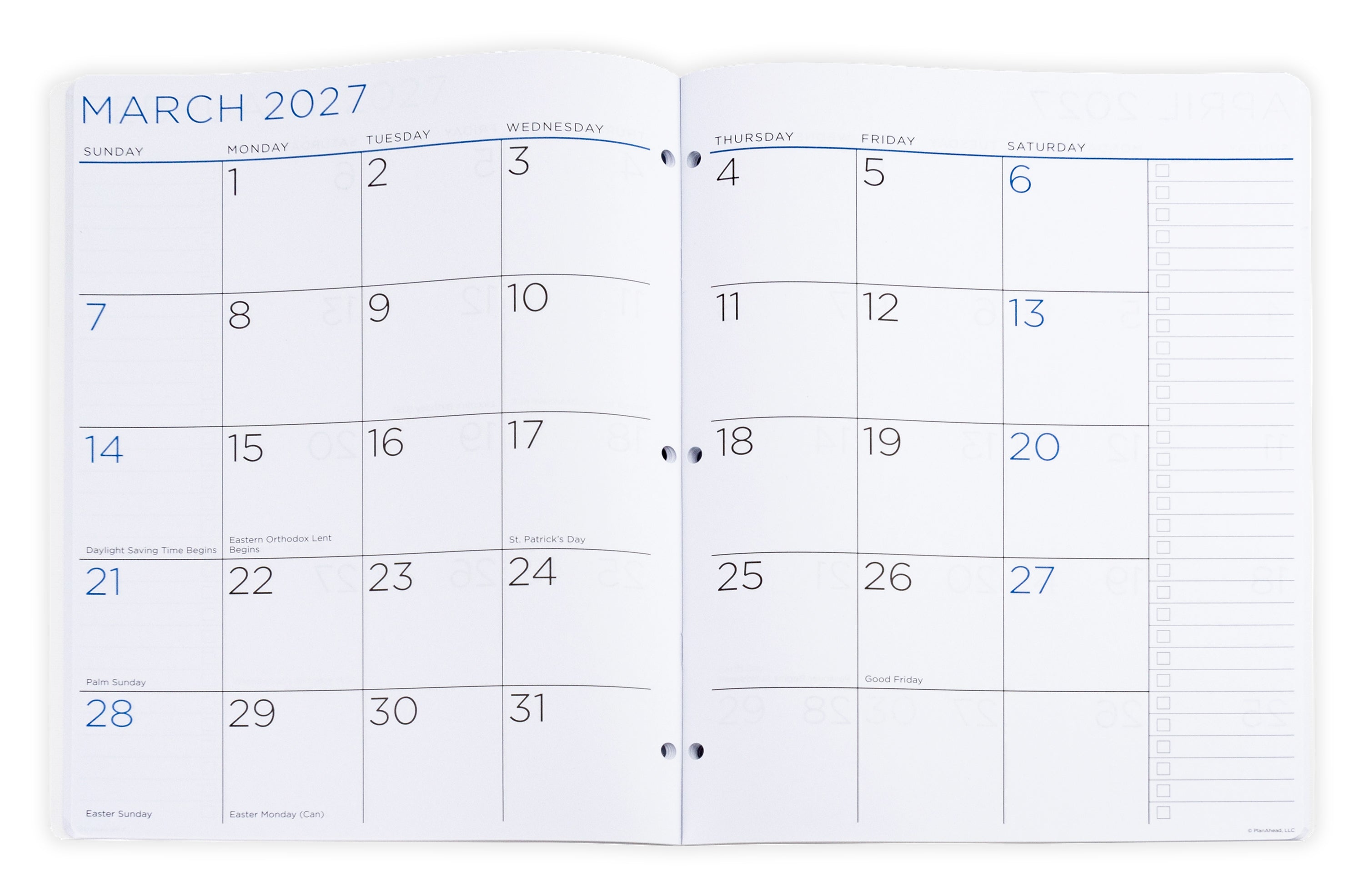 2 Yr Large Monthly Black Planner