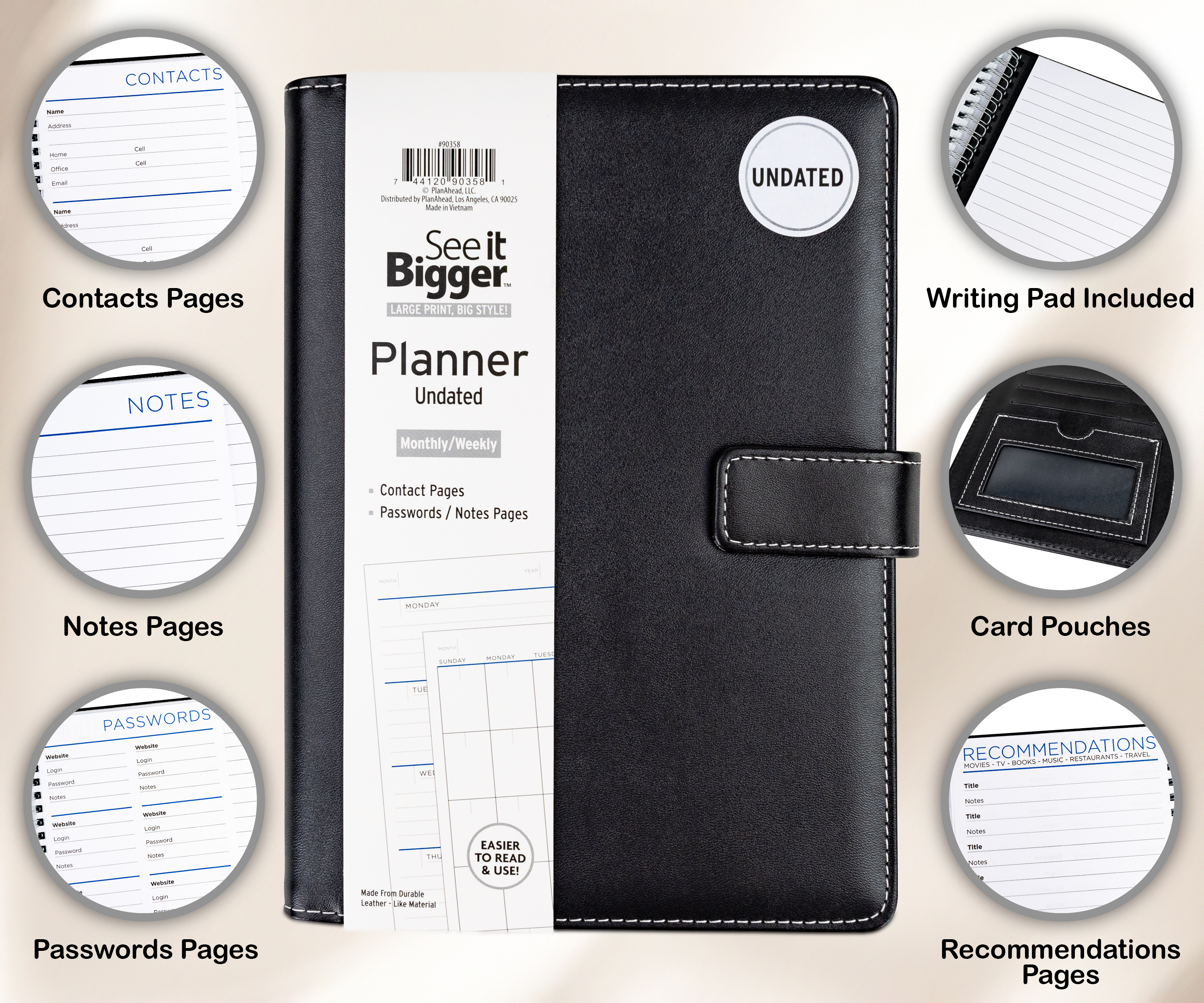 Medium Padfolio Planner - UNDATED