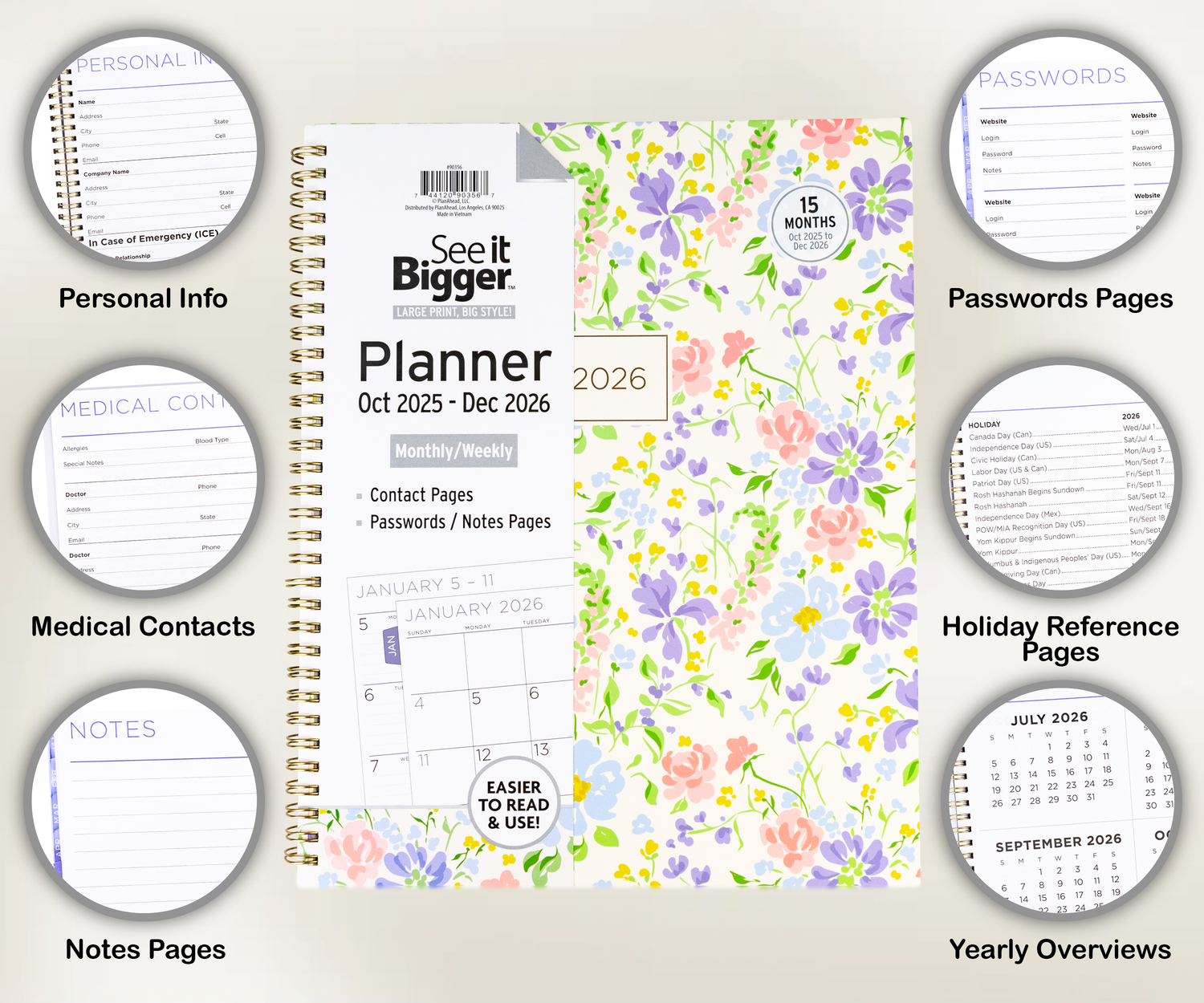 Large Monthly/Weekly Planner