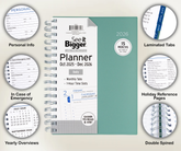 See It Bigger planner with features highlighted on a light gray background