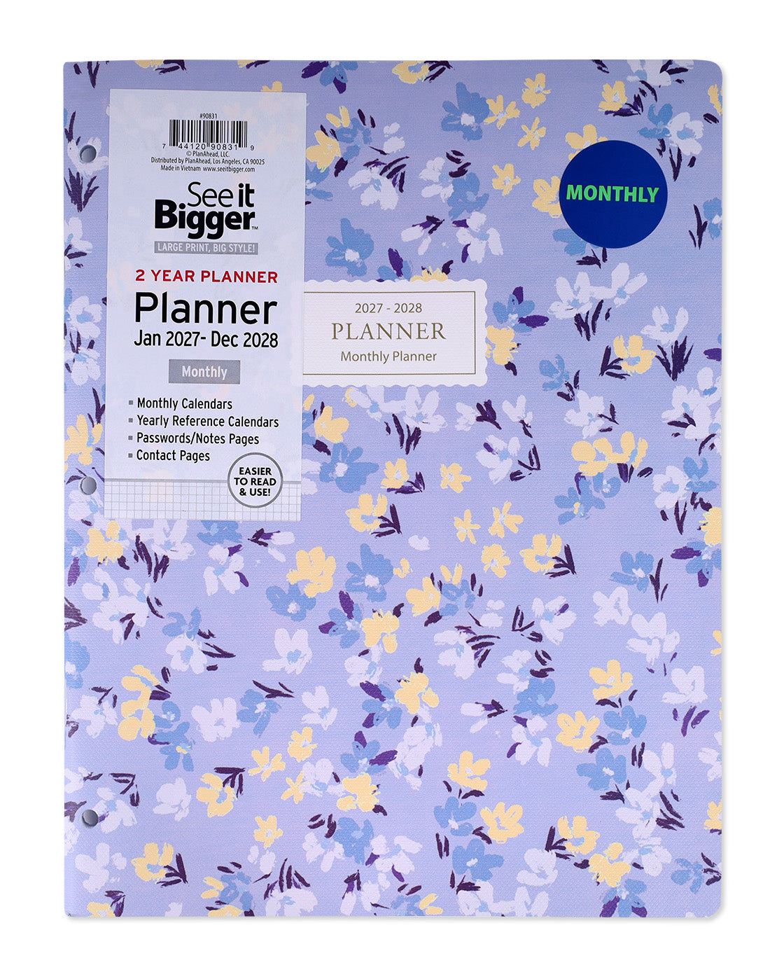2Yr Large Monthly Floral Planner (Jan27-Dec28)