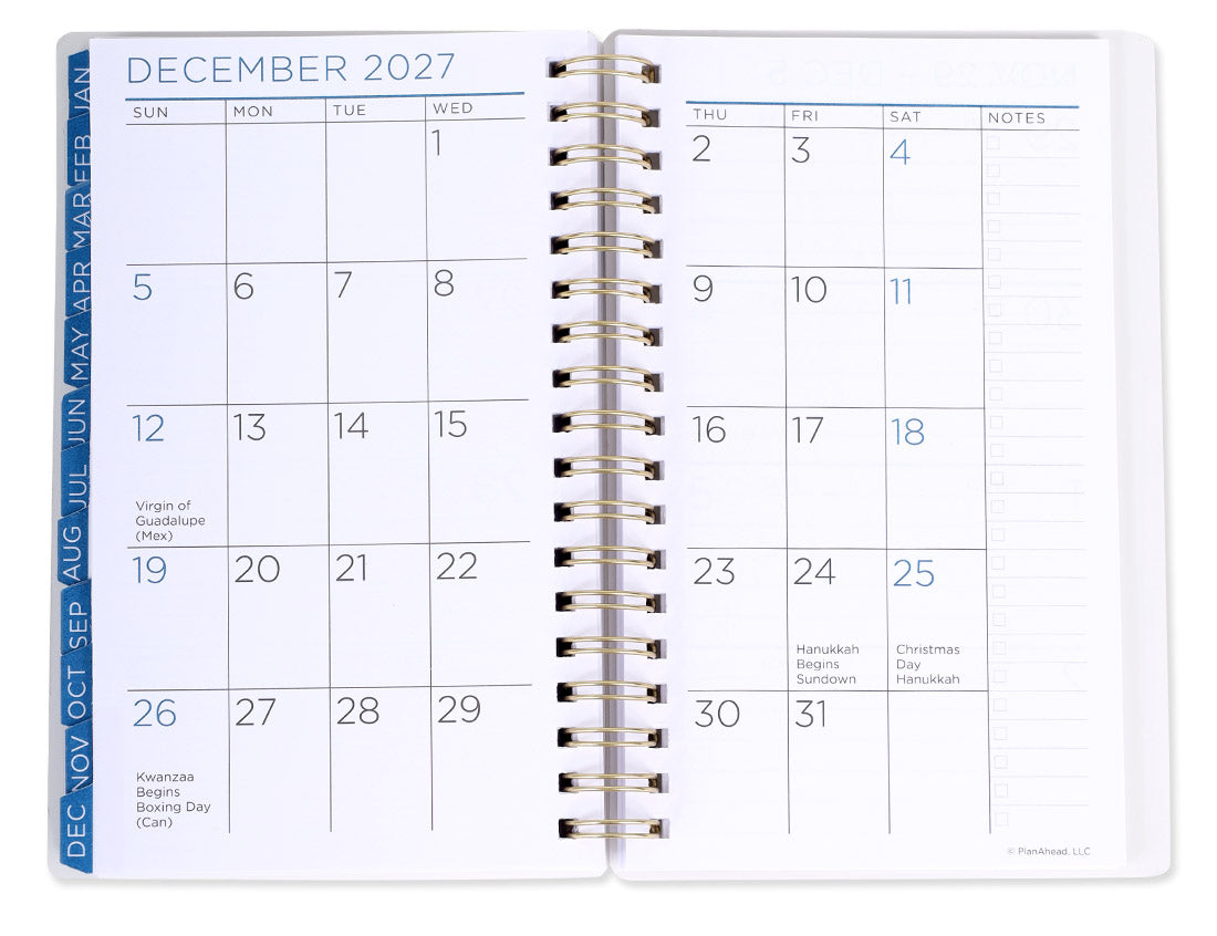 Small Monthly/Weekly Floral Planner (Oct26-Dec27)