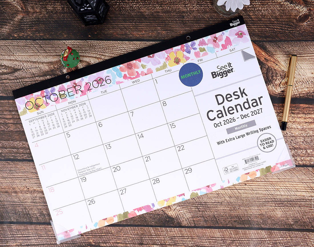 11" x 17" Monthly Desk Pad Calendar (Oct26-Dec27)