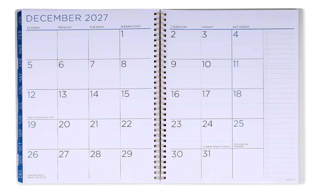 Large Monthly/Weekly Fashion Planner (Oct26-Dec27)