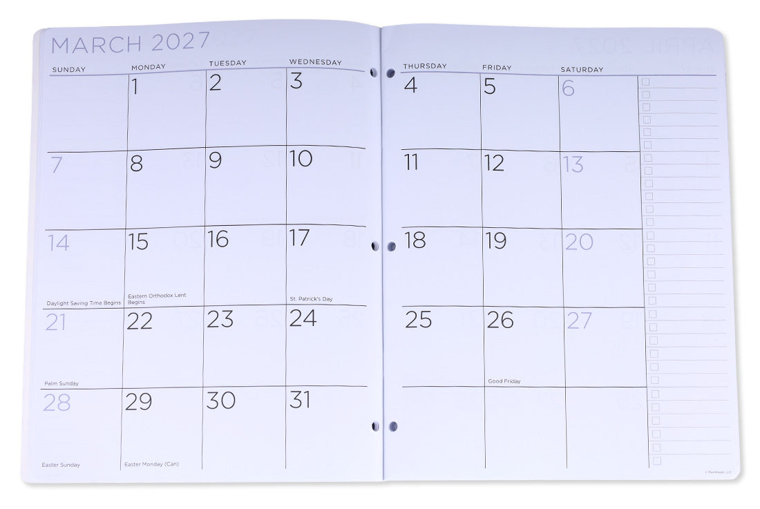 2Yr Large Monthly Floral Planner (Jan27-Dec28)