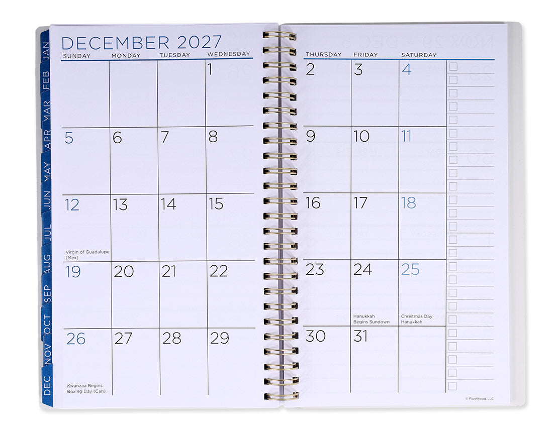 Medium Monthly/Weekly Floral Planner (Oct26-Dec27)