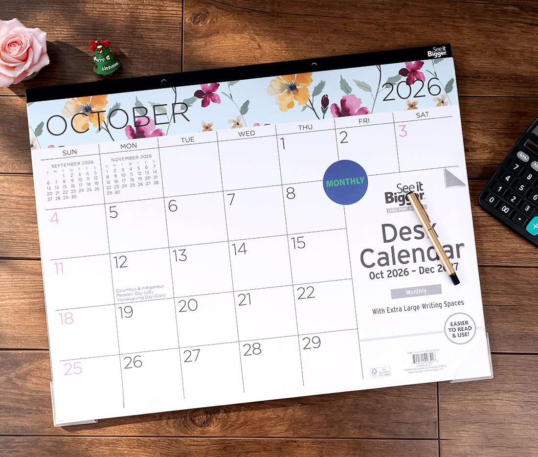 17" x 22" Monthly Desk Pad Calendar (Oct26-Dec27)