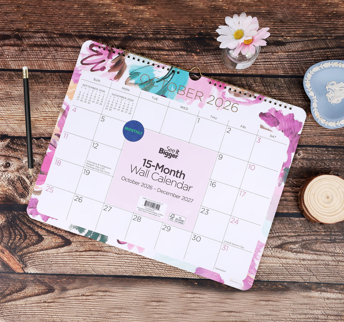 12" x 15" Wall Calendar (Oct26-Dec27)