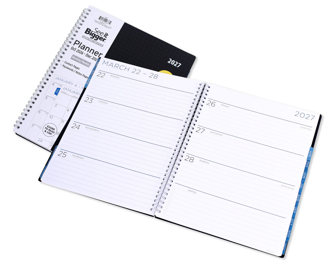Large Monthly/Weekly Floral Planner (Oct26-Dec27)