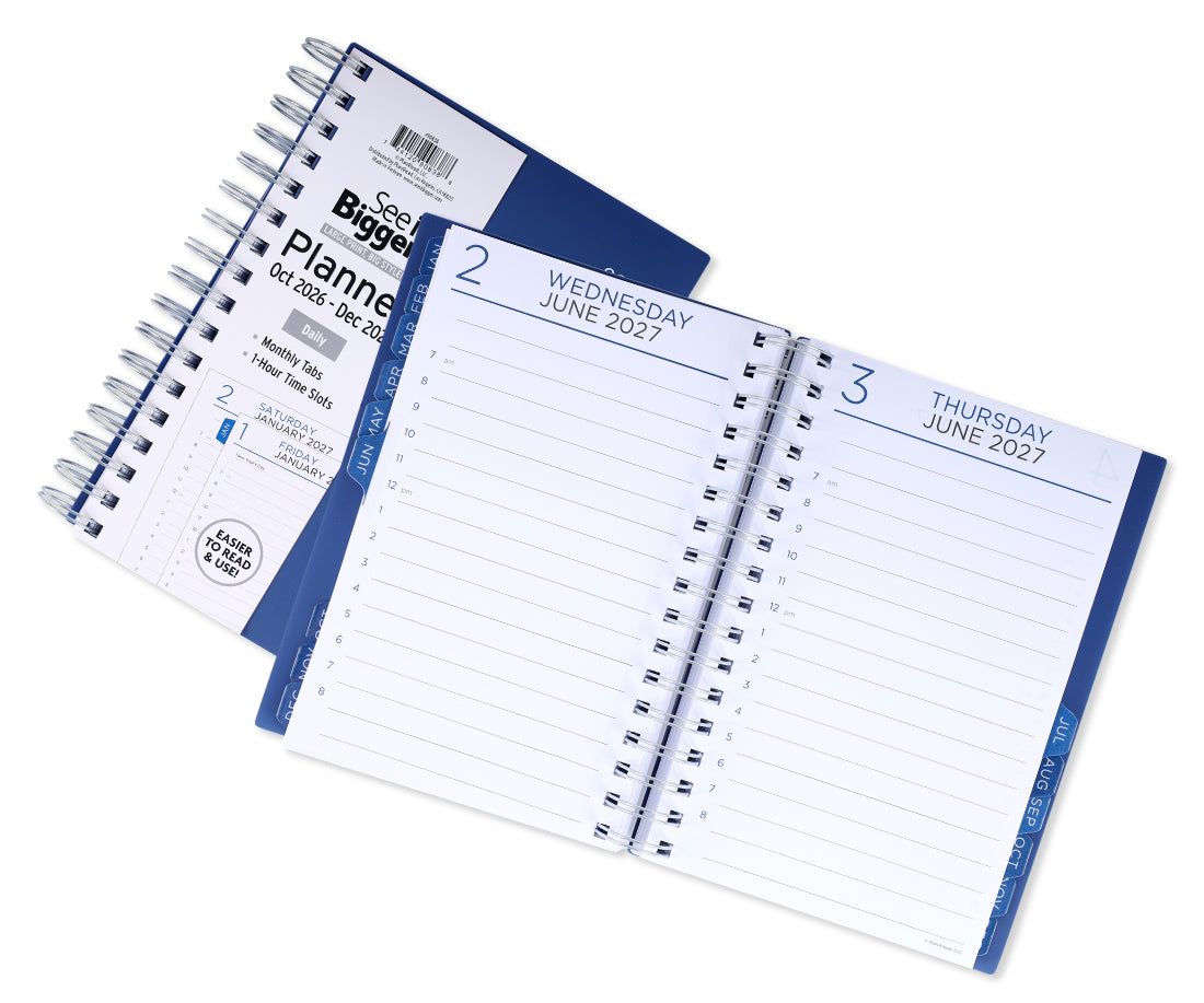 Medium Navy Daily Planner (Oct26-Dec27)