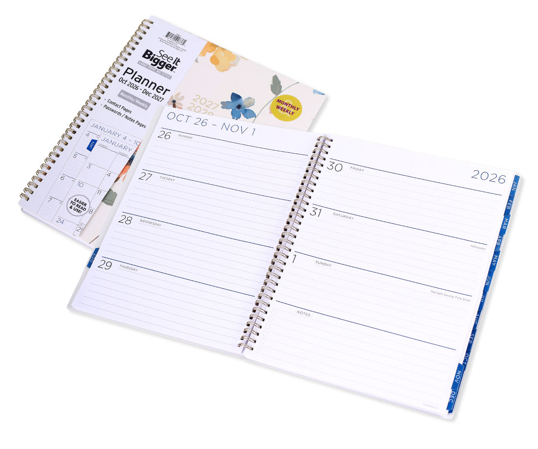 Large Monthly/Weekly Fashion Planner (Oct26-Dec27)