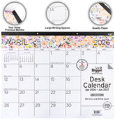 2026 desk calendar with floral design and large writing spaces
