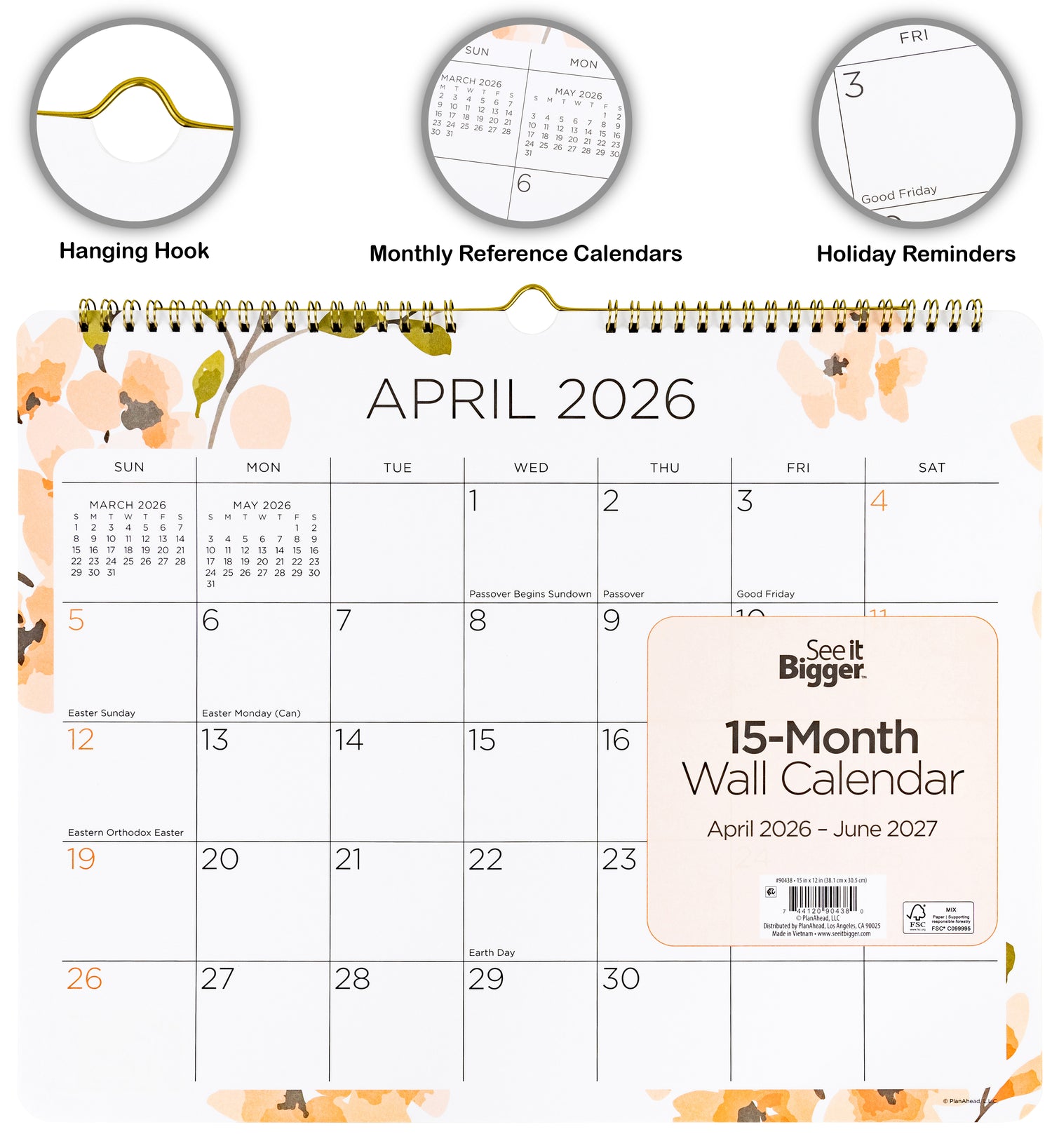 12" x 15" Wall Calendar