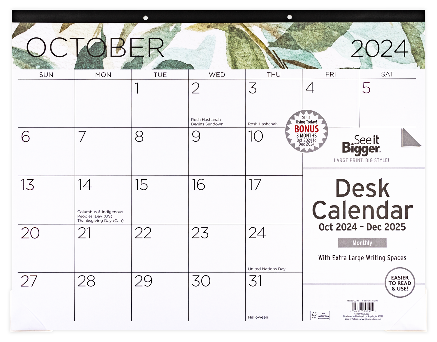 Large Monthly Desk Pad Calendar