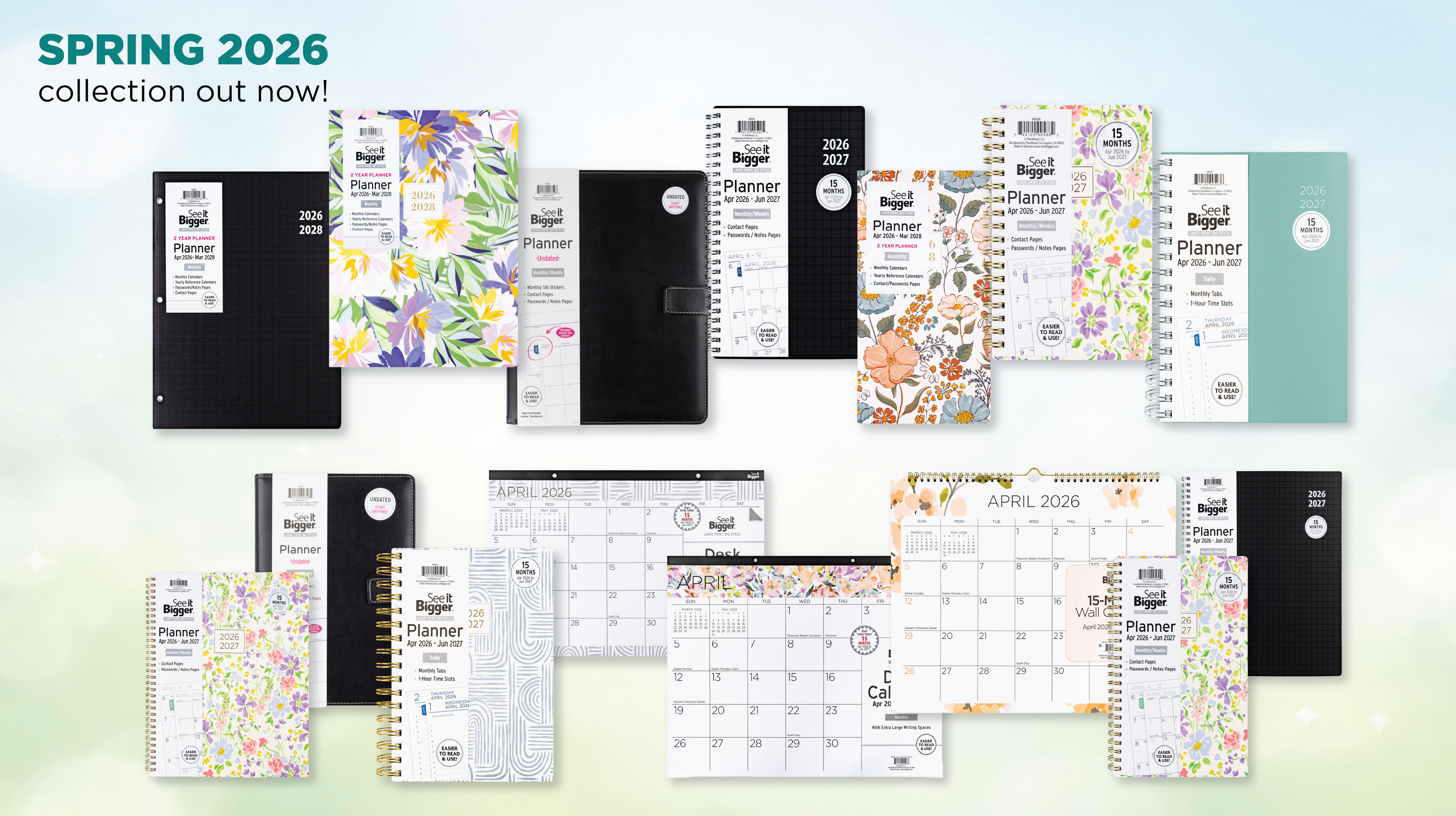 See It Bigger Spring 2026 collection of planners and calendars.