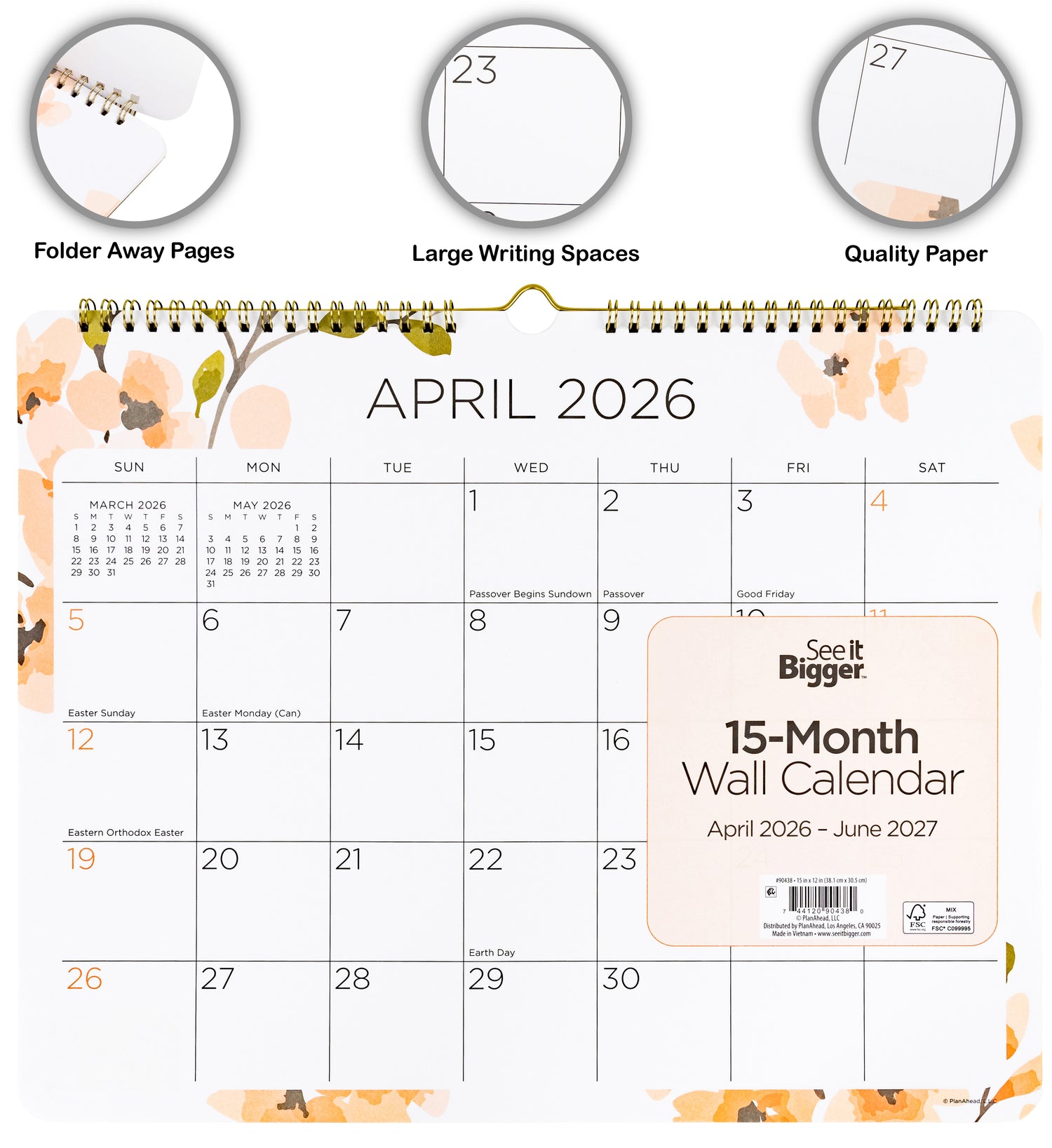 12" x 15" Wall Calendar