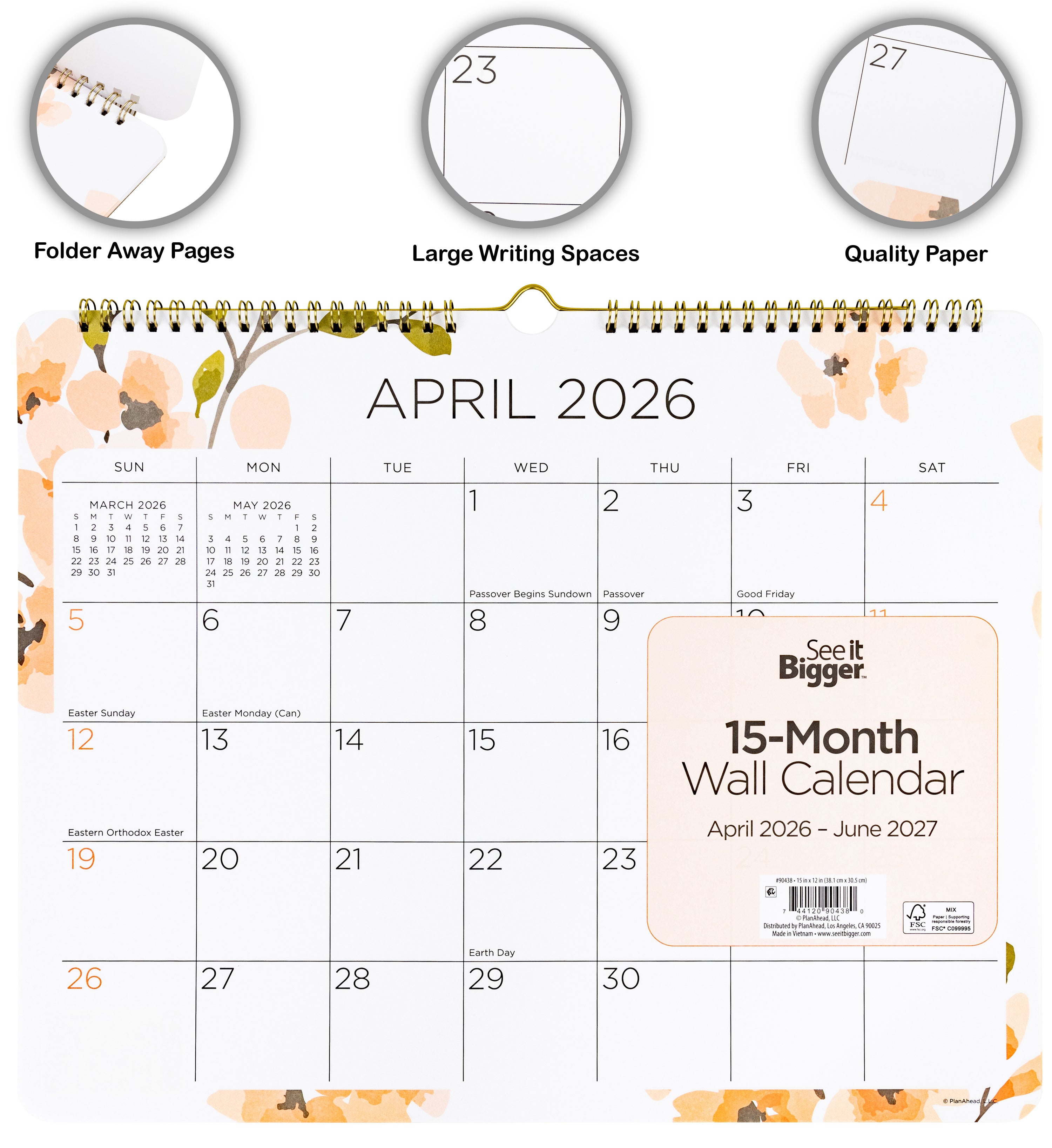 12" x 15" Wall Calendar