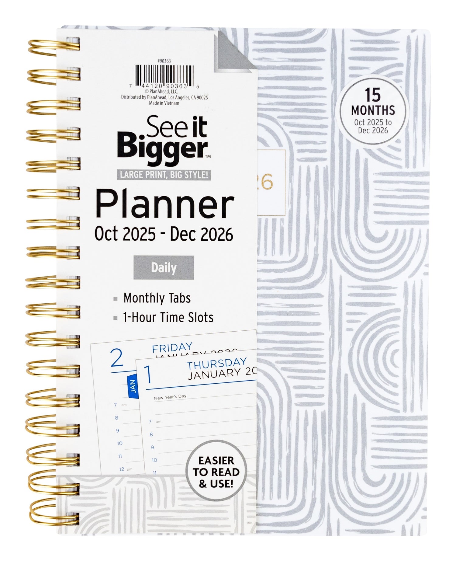 See It Bigger white daily planner 2026
