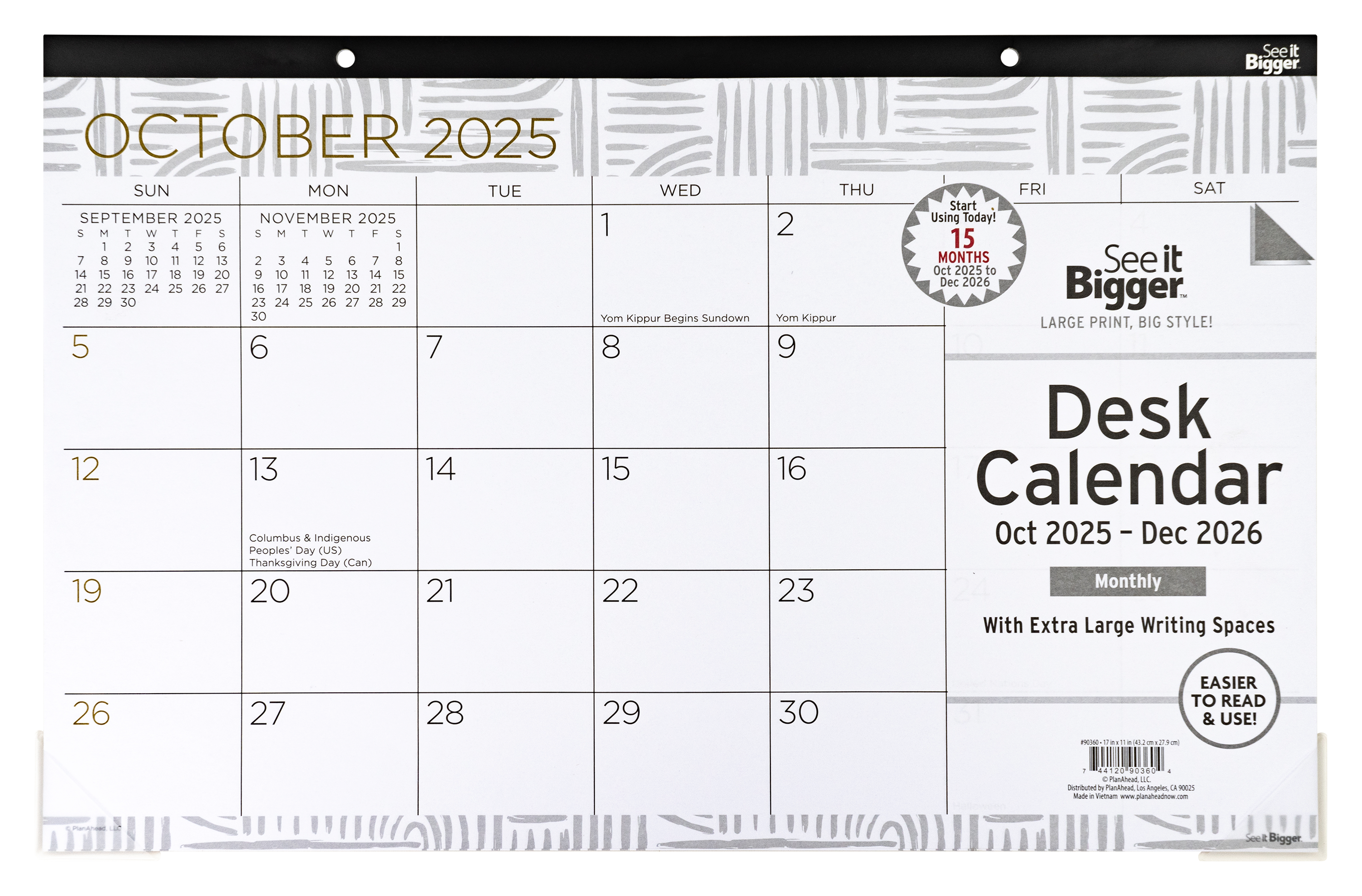 Medium Monthly Desk Pad Calendar