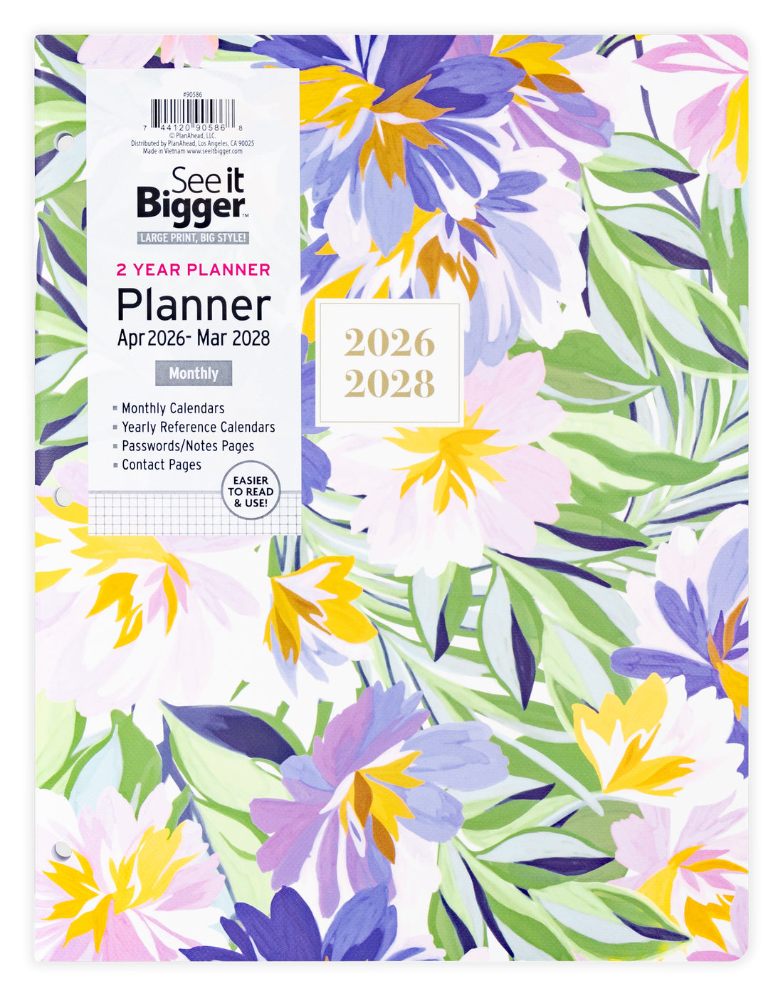 2 Yr Large Monthly Floral Planner
