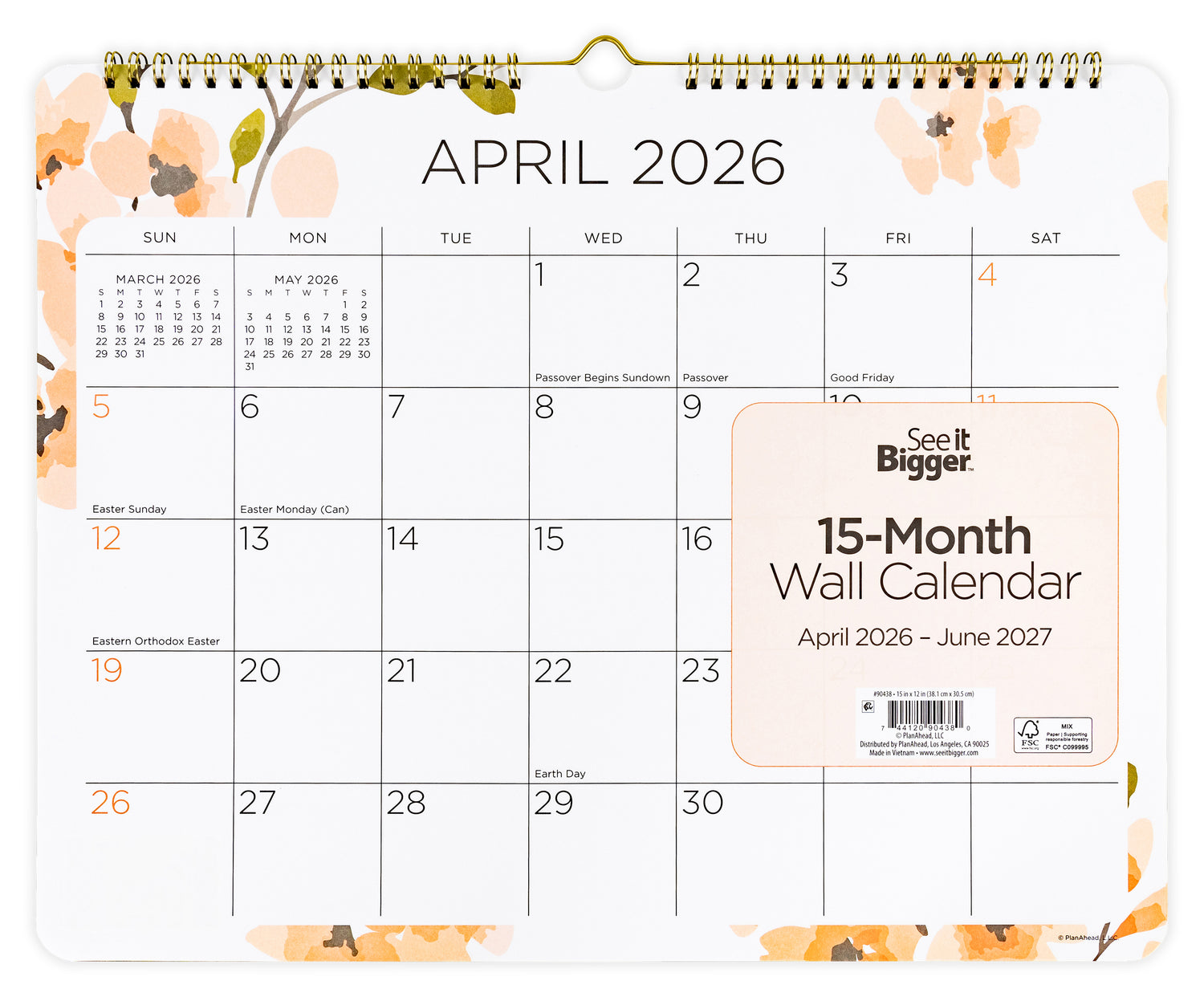 12" x 15" Wall Calendar