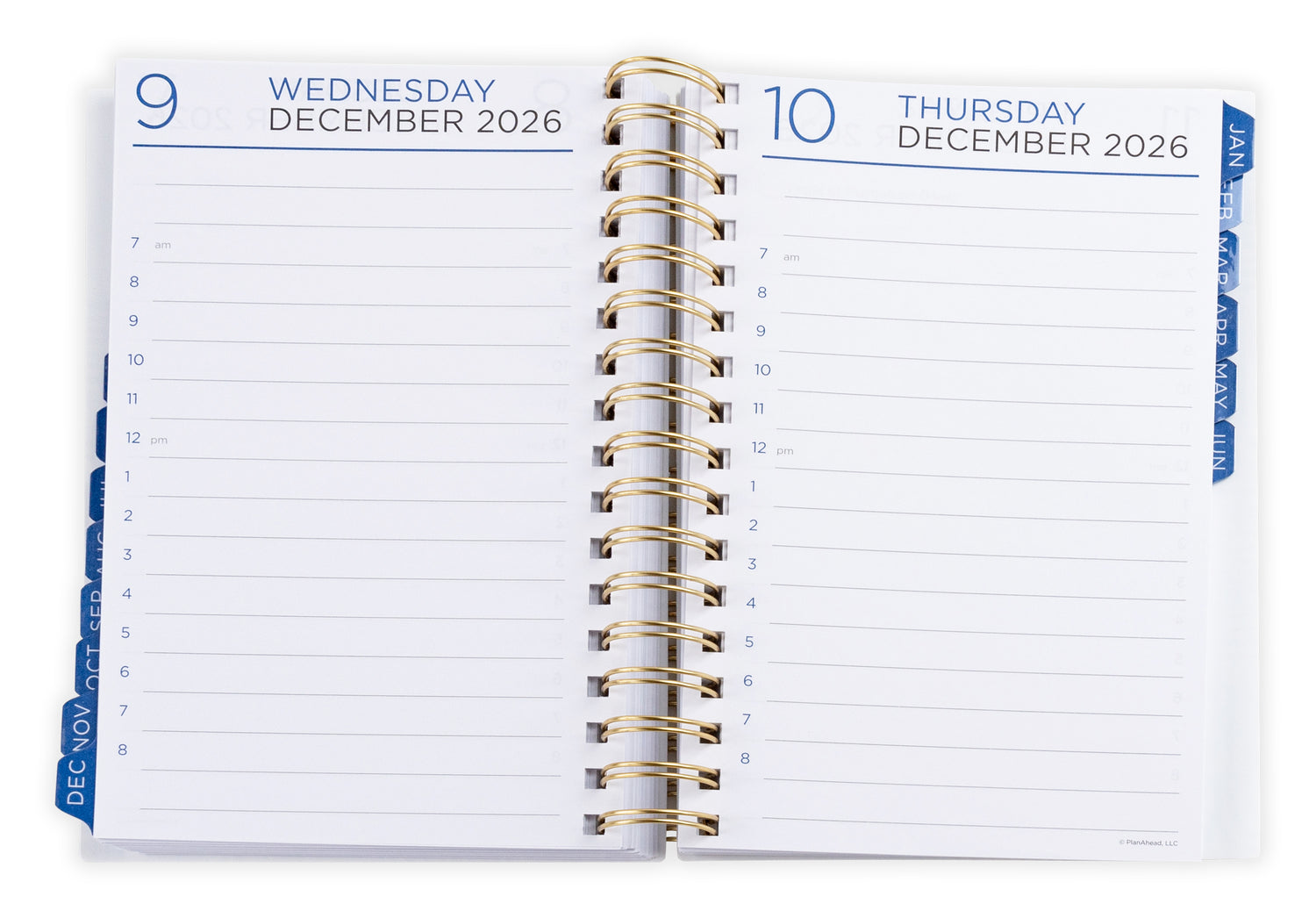 Day planner with dates from December 9, 2026 to December 10, 2026.