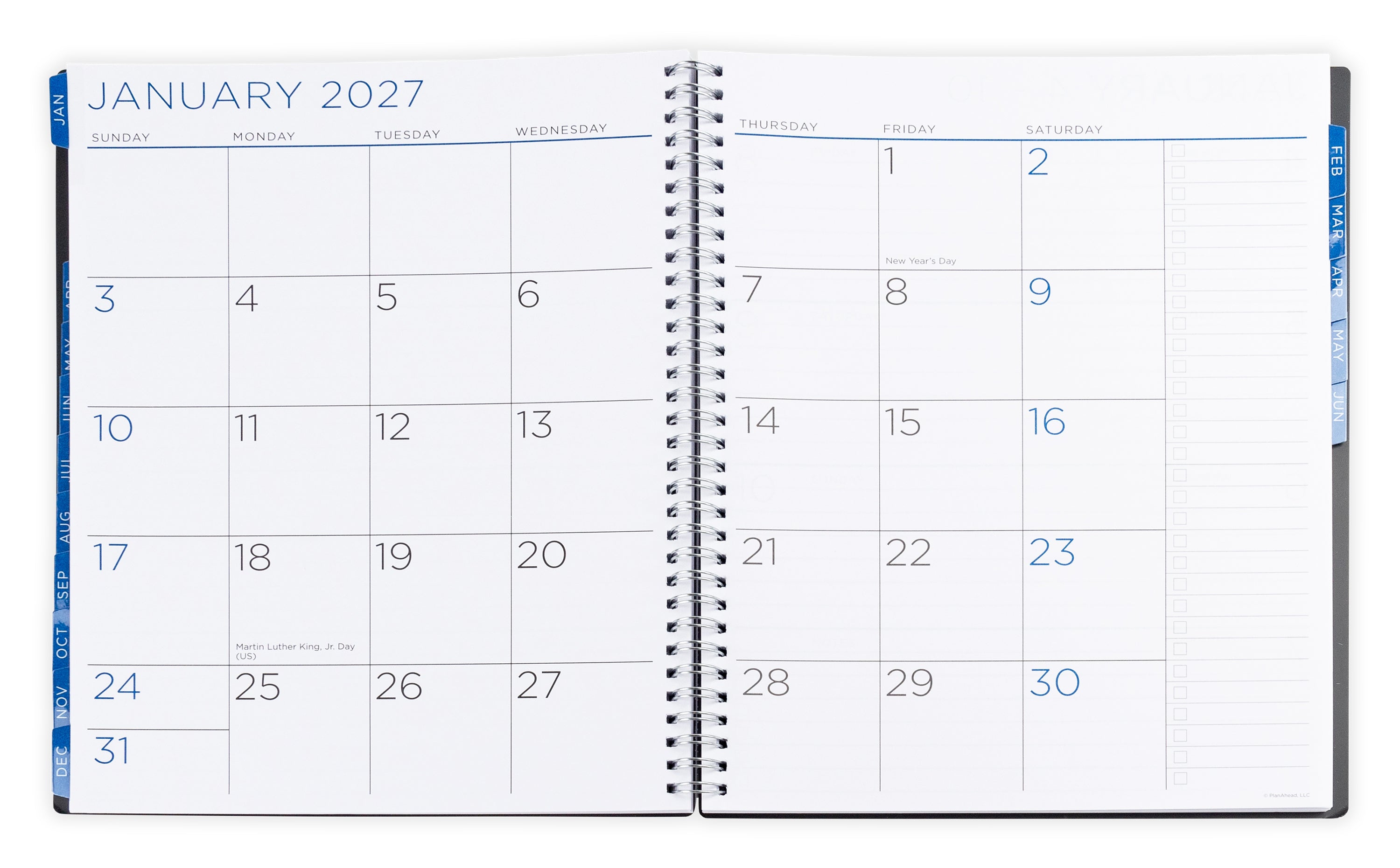 Large Monthly/Weekly Black Planner