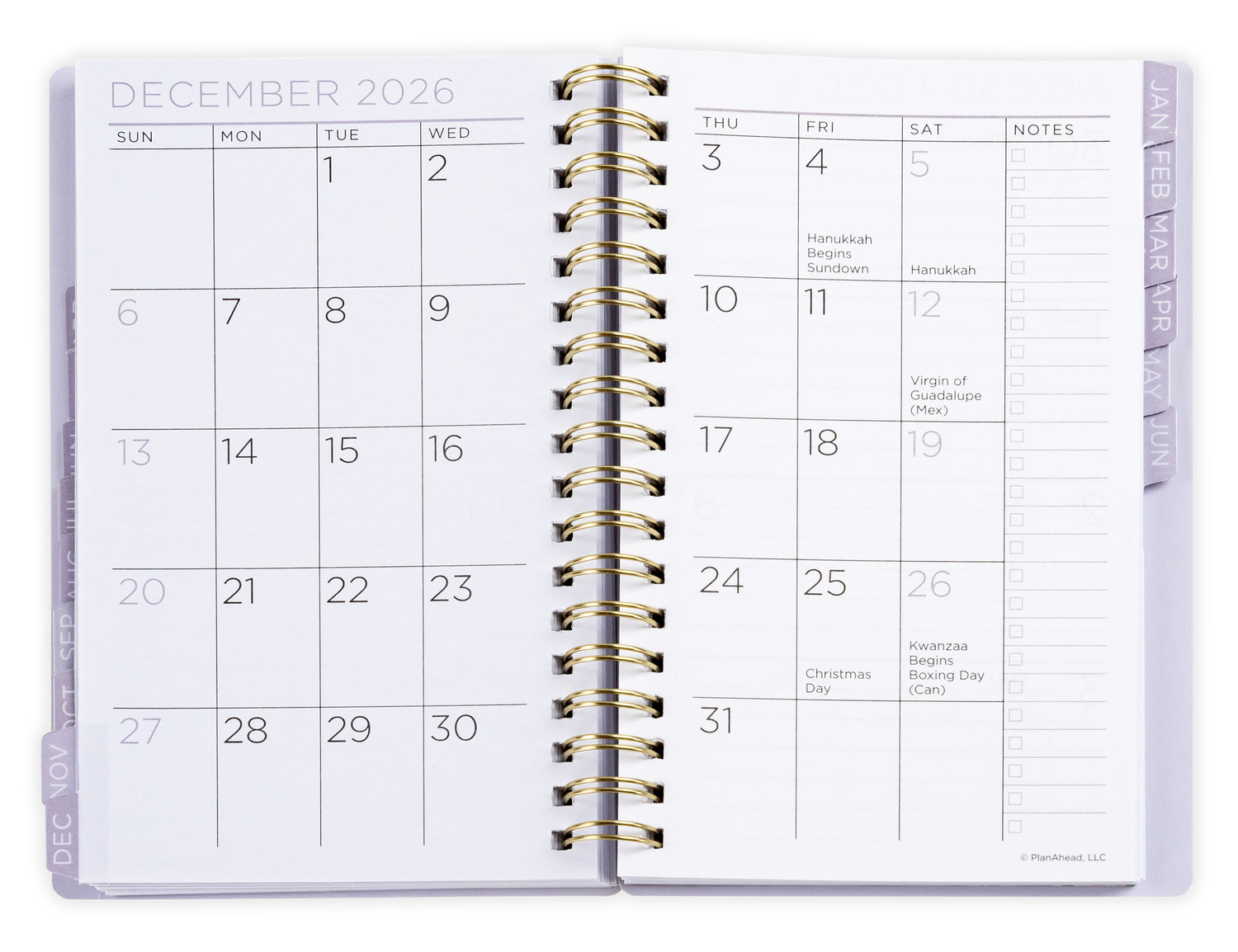 Opened 2026-2027 small planner with floral cover displaying monthly/weekly layout. Small 2026 planner.