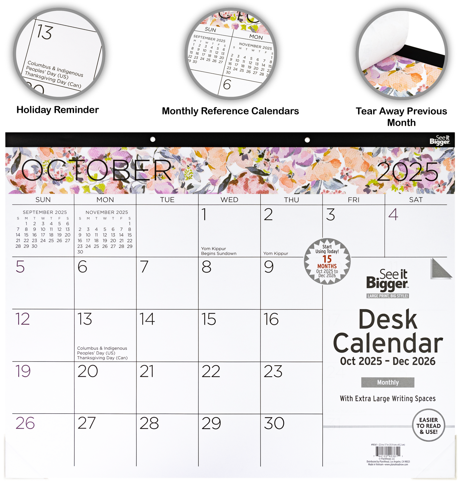 Large Monthly Desk Pad Calendar