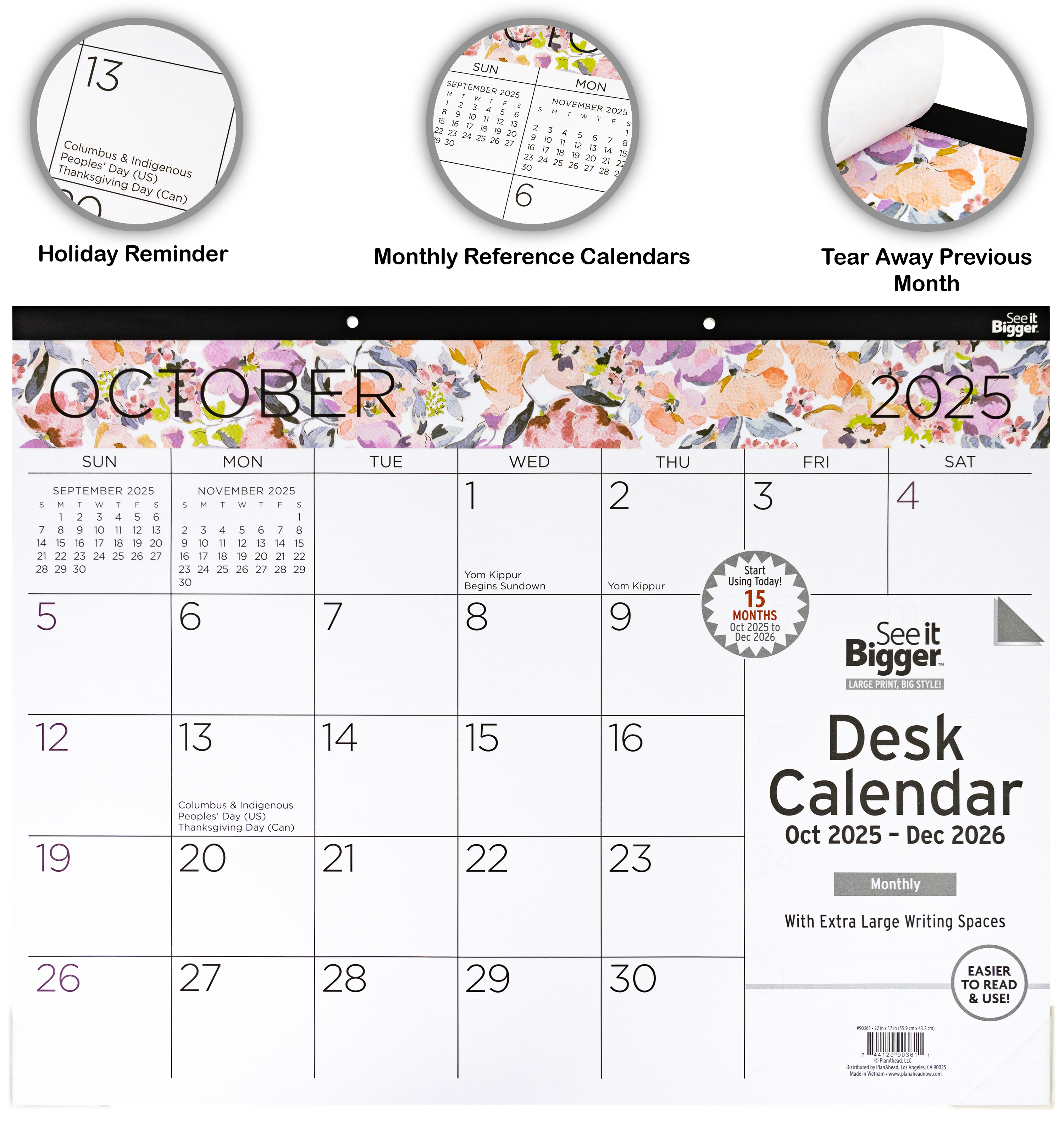 Large Monthly Desk Pad Calendar