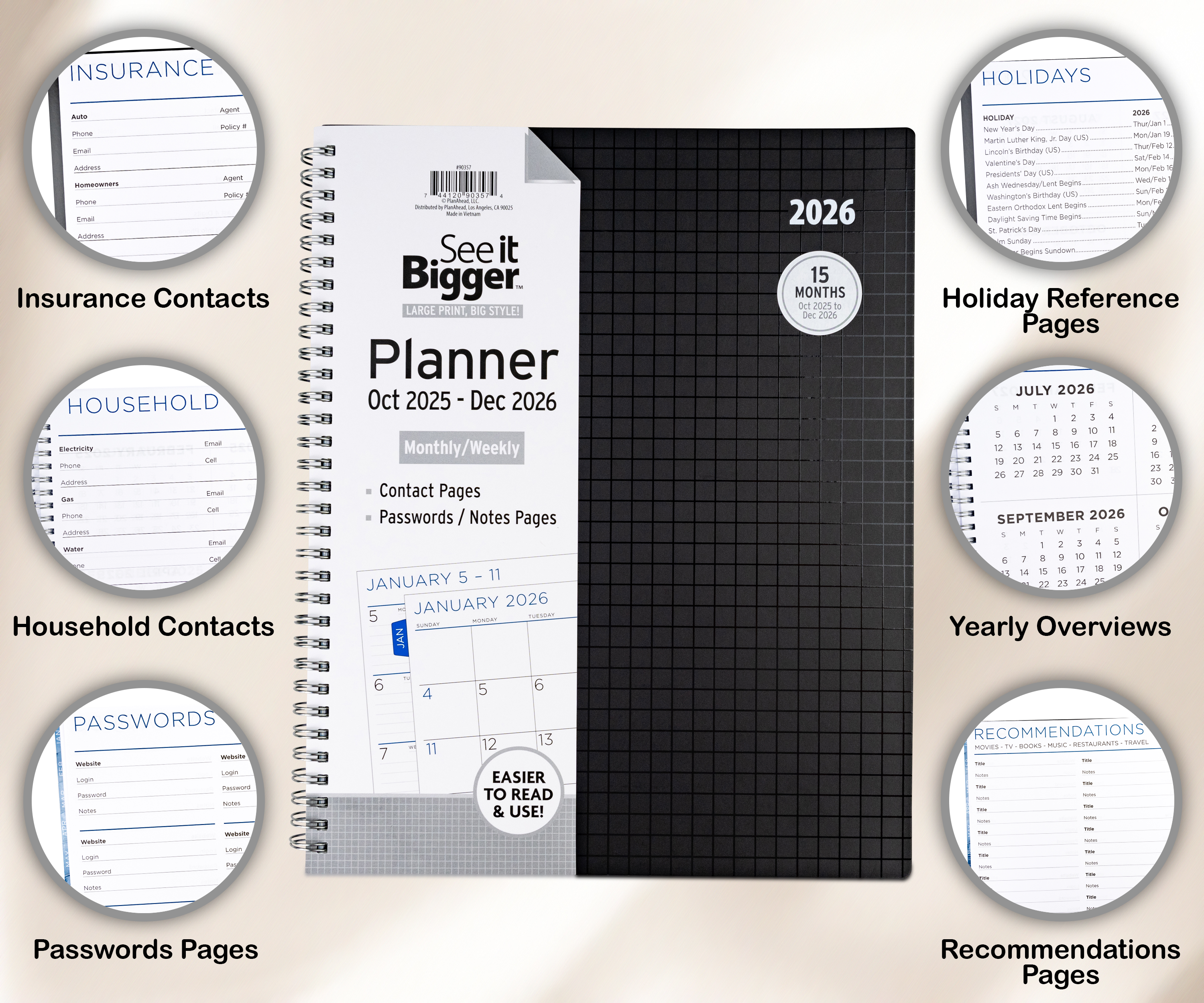 Large Monthly/Weekly Planner
