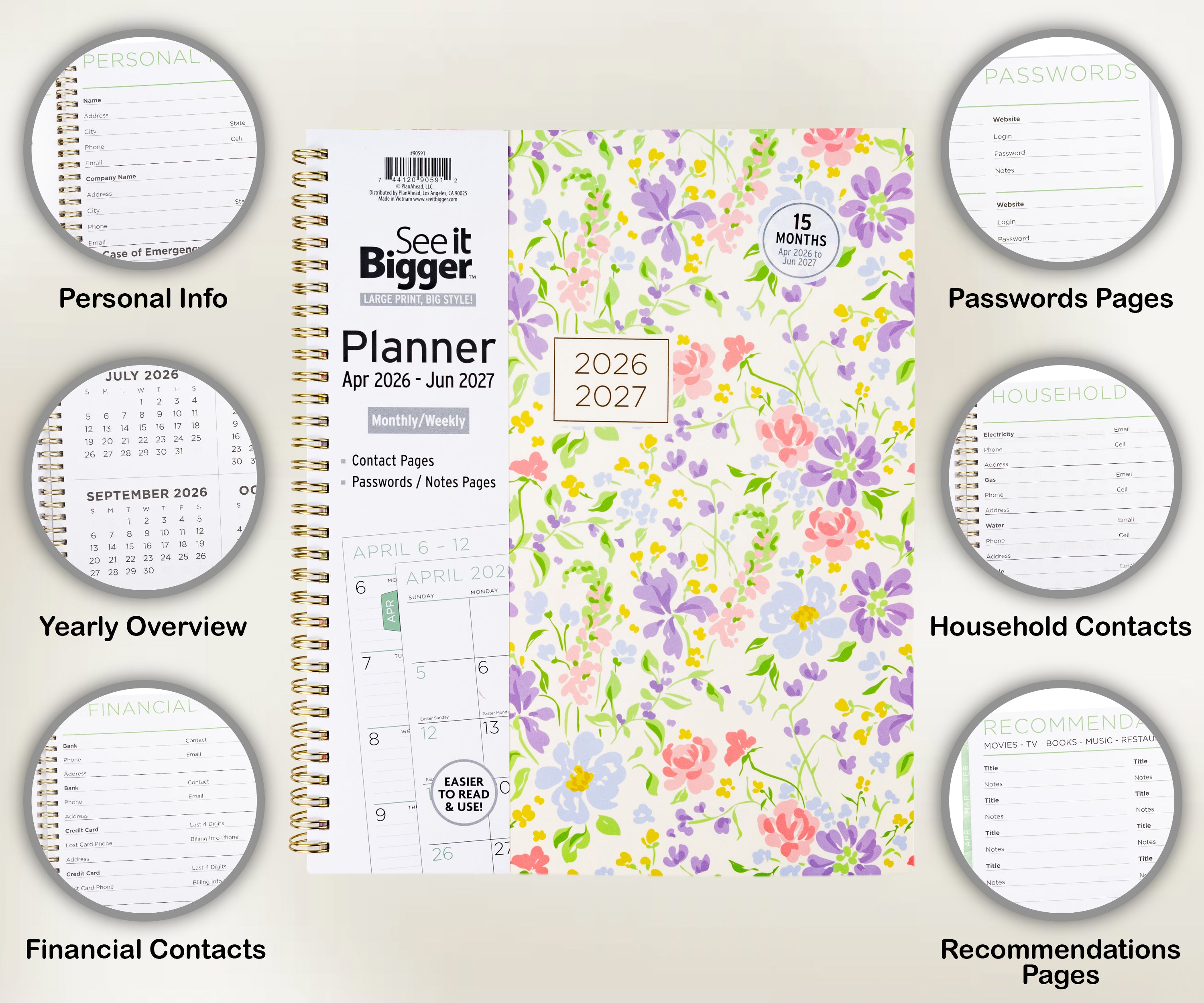 Large Monthly/Weekly Fashion Planner