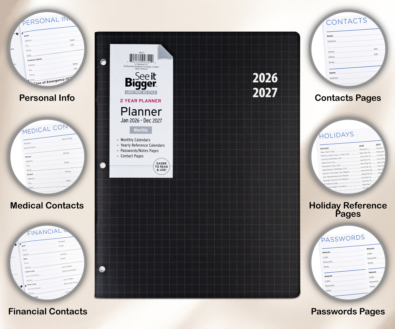 2Yr Large Monthly Planner