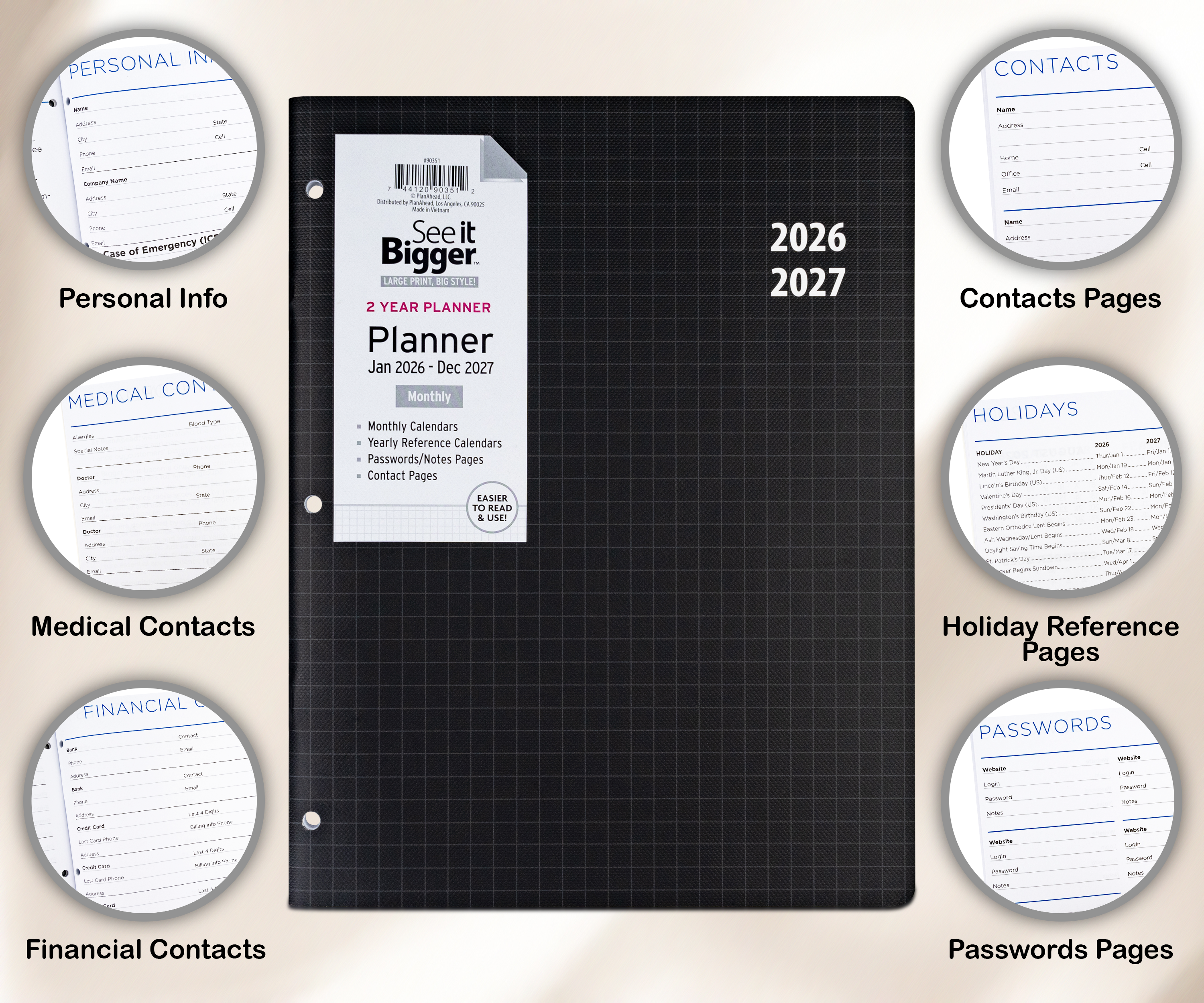 2Yr Large Monthly Planner