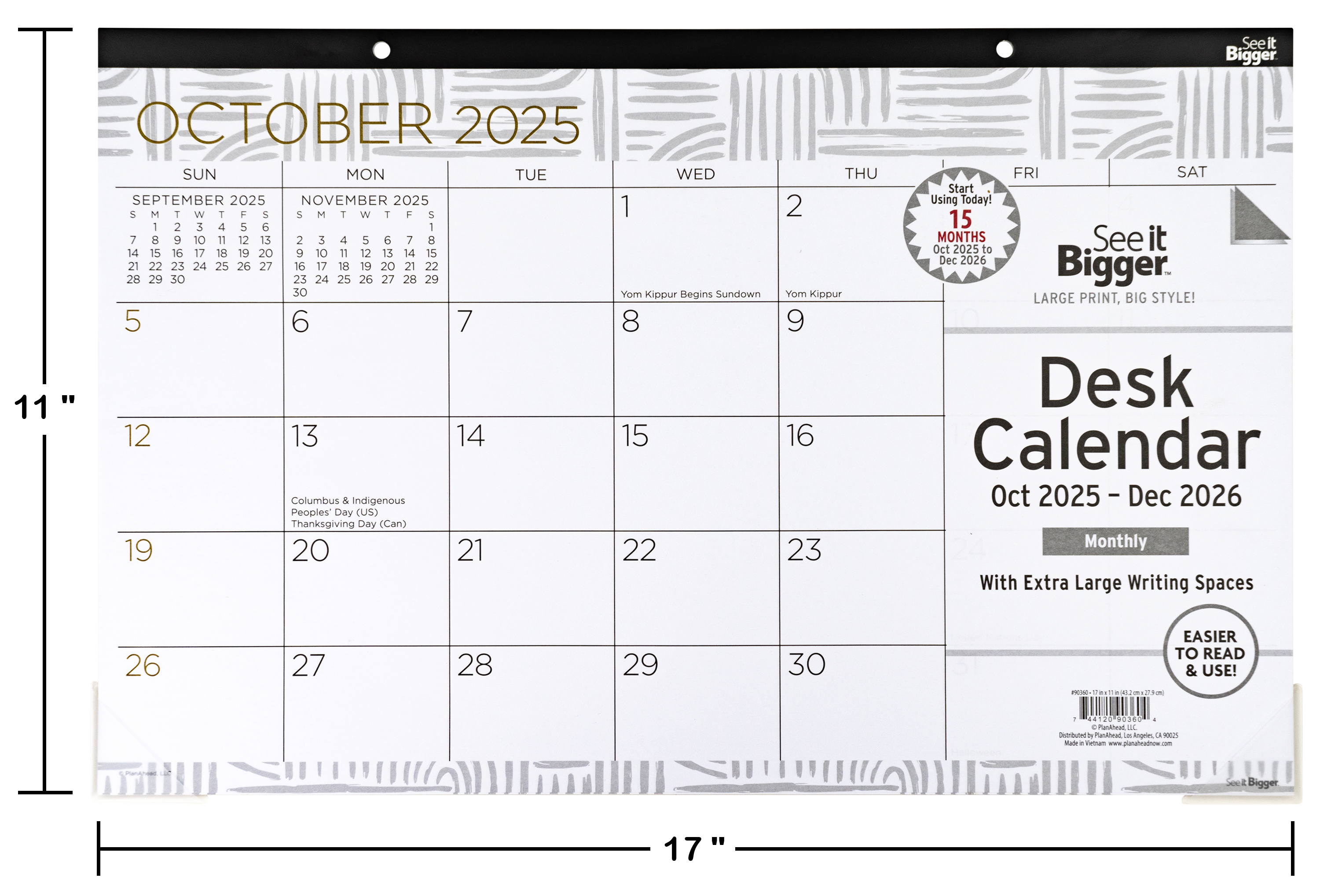 Medium Monthly Desk Pad Calendar